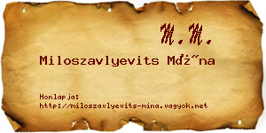 Miloszavlyevits Mína névjegykártya